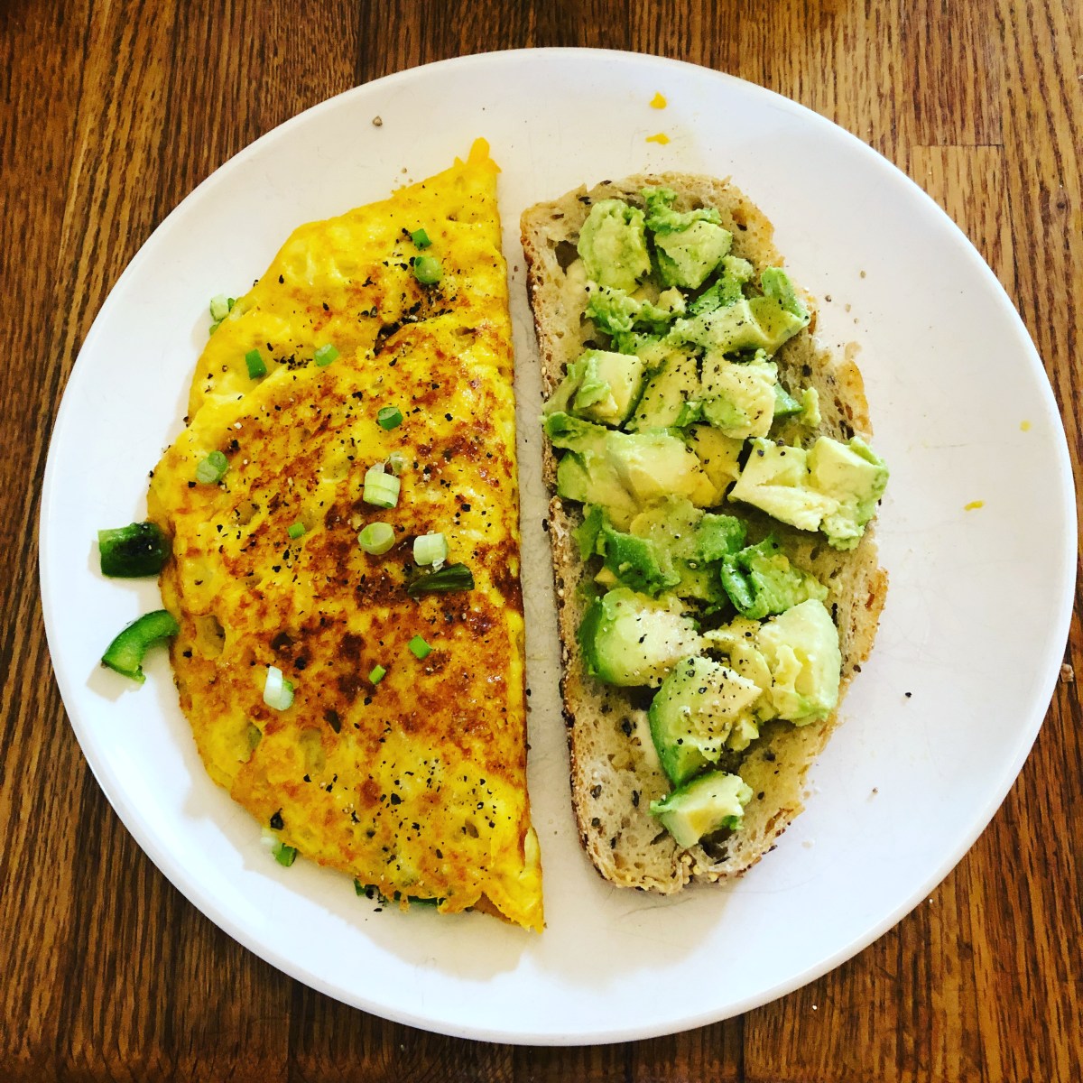Vegan Turmeric Cheddar Omelette with Peppers and Tomatoes